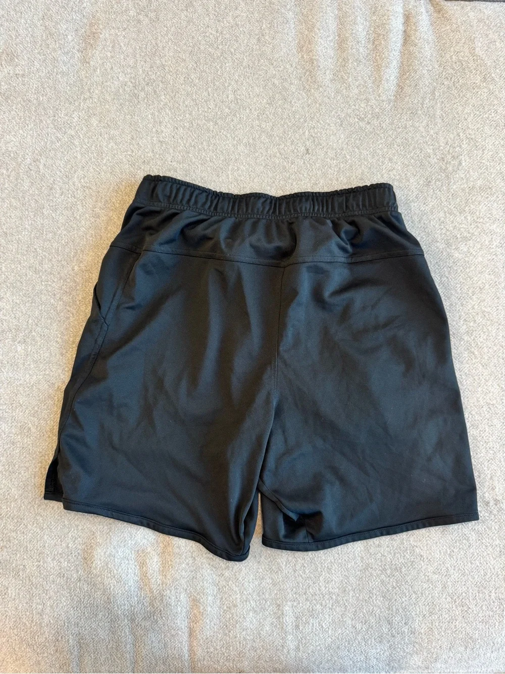 Nike Black Athletic Shorts with White Swoosh
